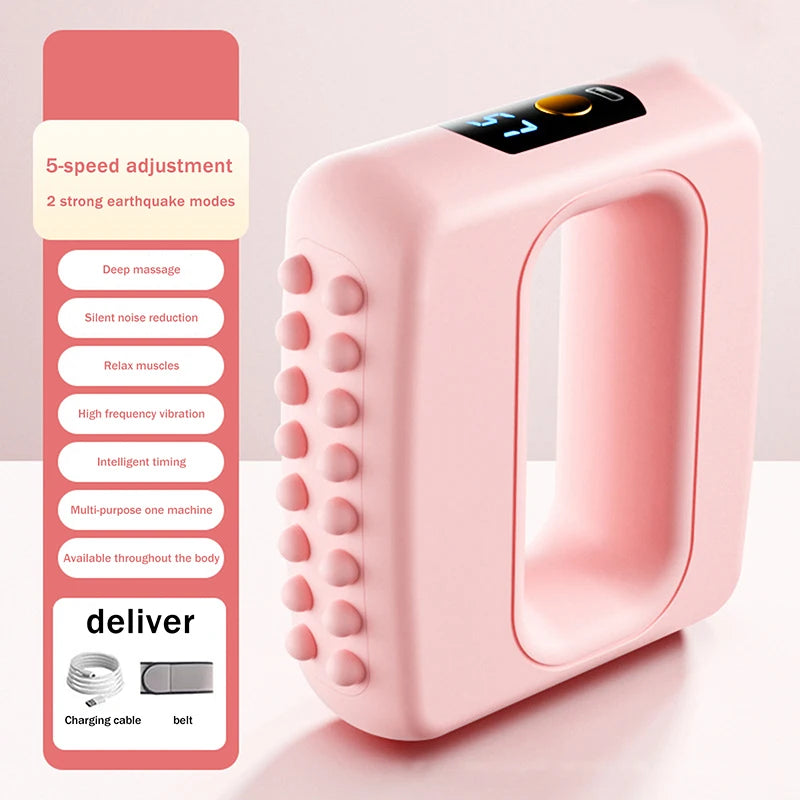 Electric Fascia Ring Massager Full Body Slimming Deep Tissue Vibration Massage with Belt Adjustable for Fat Burning&Shaping