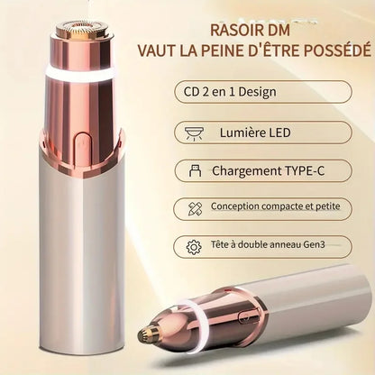 2-In-1 Facial and Eyebrow Trimmer: a Rechargeable Painless Facial Eyebrow Shaver for the Face, Lips, and Body