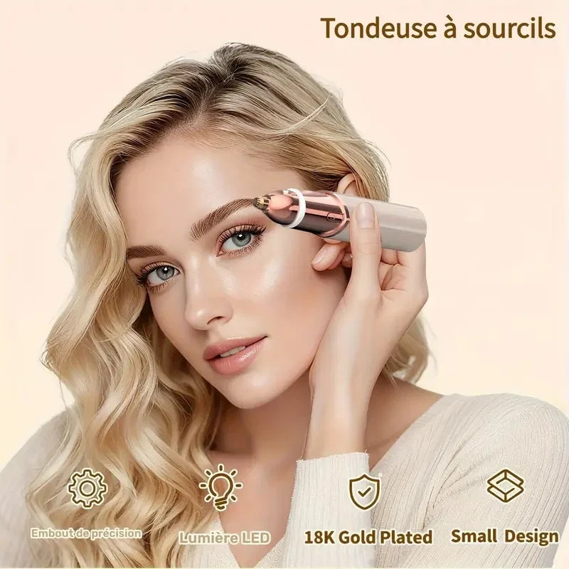2-In-1 Facial and Eyebrow Trimmer: a Rechargeable Painless Facial Eyebrow Shaver for the Face, Lips, and Body