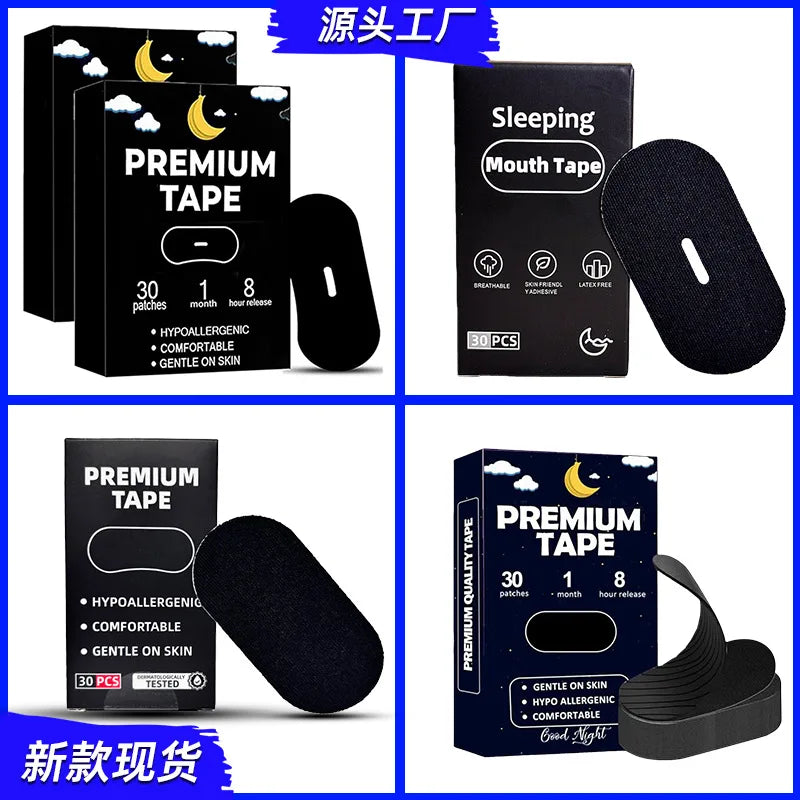 Anti Snoring Mouth Tape & Nose Breathing Sticker Night Sleeping Mouth Breath Improvement Patch Reduce Dry Mouth Promote