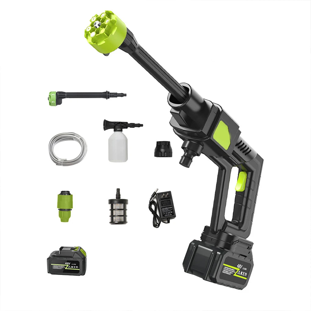 Home Electric Car Washer 8100 Rechargeable Car Washer Lithium Battery Wireless High-Pressure Car Wash Water Gun Magic Weapon