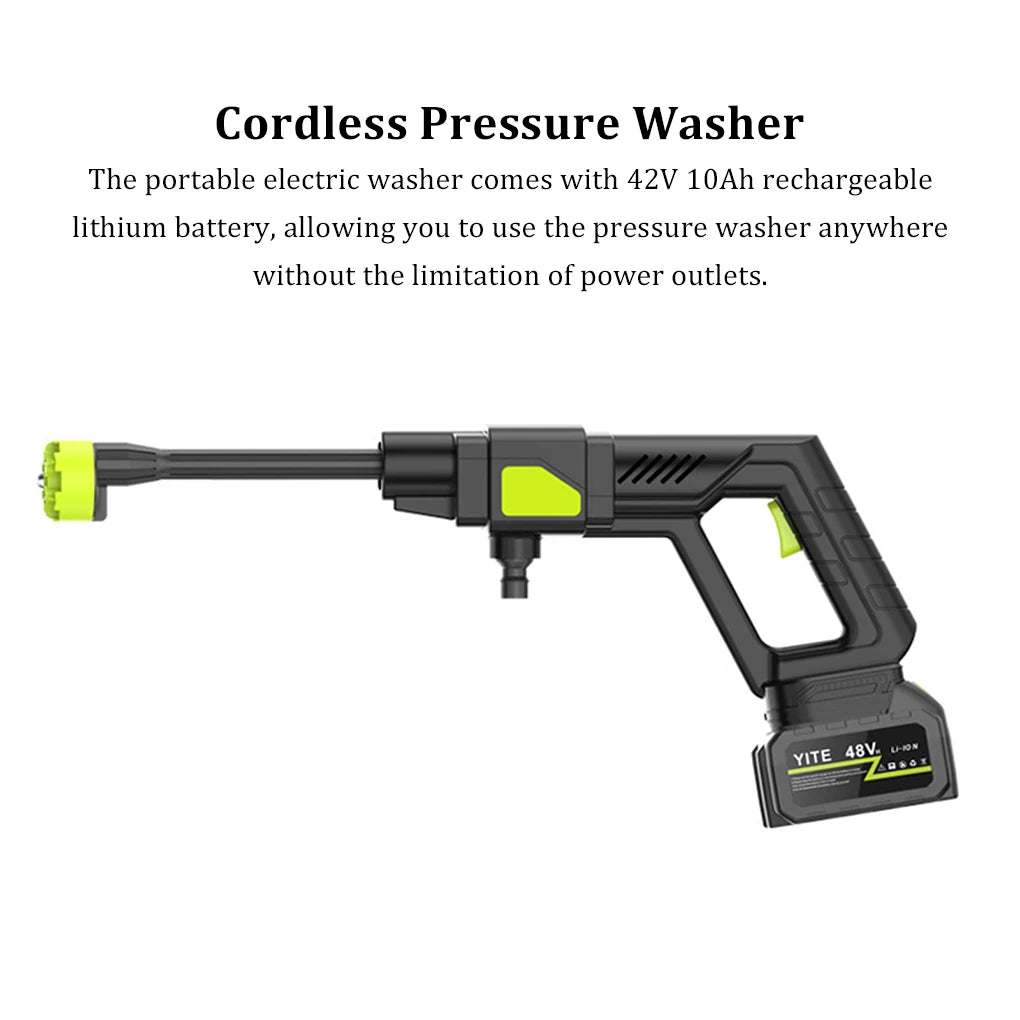 Home Electric Car Washer 8100 Rechargeable Car Washer Lithium Battery Wireless High-Pressure Car Wash Water Gun Magic Weapon